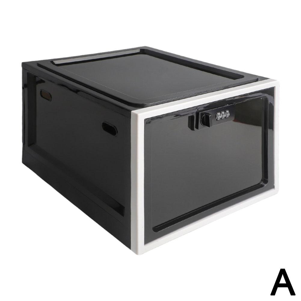 Clear Refrigerator Locking Storage Box for Food, Medicine, & More.