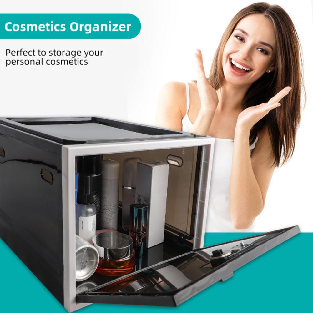 Clear Refrigerator Locking Storage Box for Food, Medicine, & More.