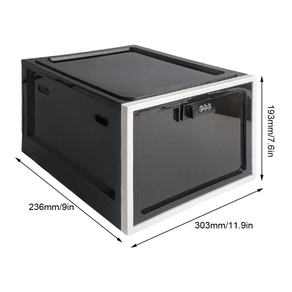 Clear Refrigerator Locking Storage Box for Food, Medicine, & More.