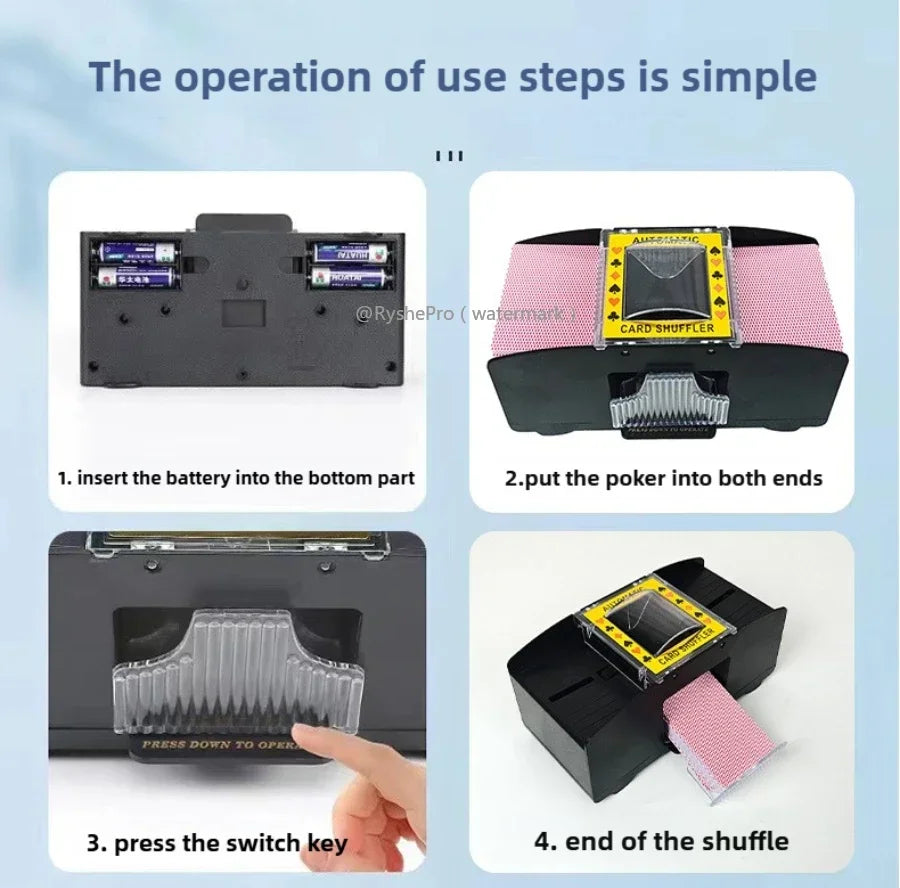 Automatic Card Shuffler - USB & Battery Powered - For Poker, Blackjack & More