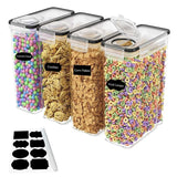 Dry Food Storage Containers, 4 Pack - Airtight Cereal Pantry Organizers