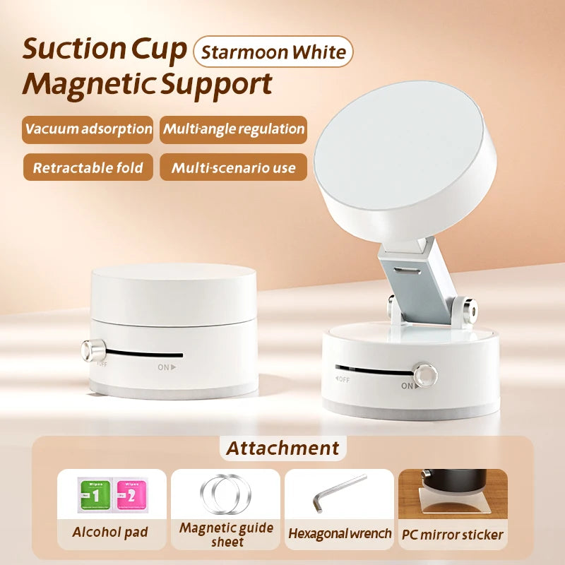 Magnetic Phone Holder: Mini Foldable Suction Cup Mount for iPhone & Android