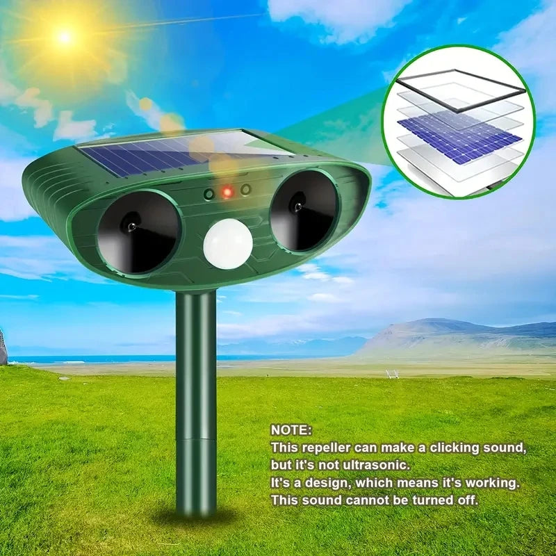 Solar Motion Activated Animal Repeller - Waterproof Outdoor Pest Control
