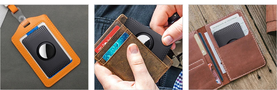 Apple AirTag Wallet Cases - 2 Pack, Card-Thin Design, GPS Tracker for Purse & Wallet