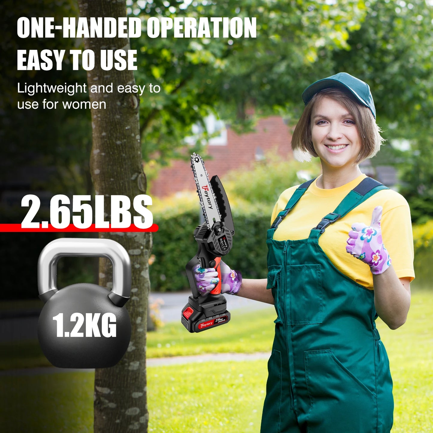 Cordless Mini Chainsaw, 6-Inch Electric Pruning Saw, Battery Powered