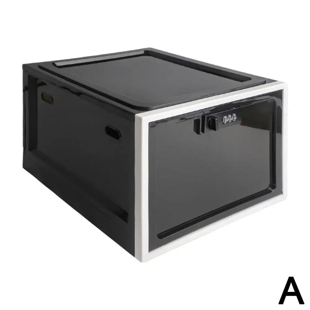 Clear Refrigerator Locking Storage Box for Food, Medicine, & More.