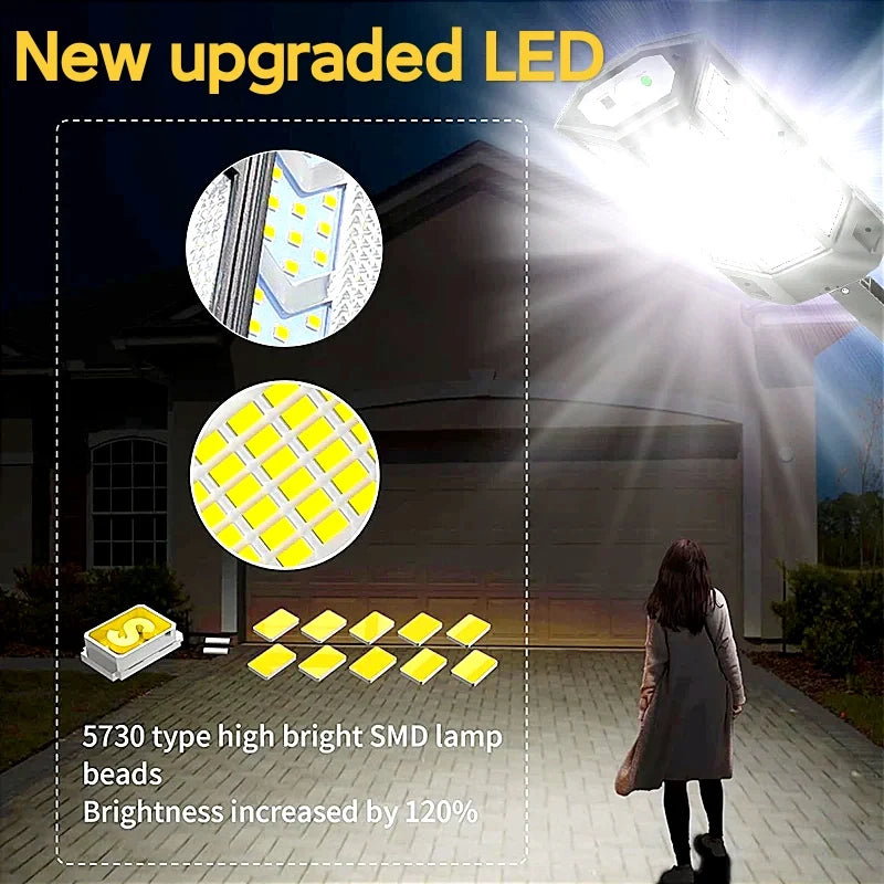 Powerful Solar Garden Light, 80,000 Lumens, Motion Activated, Waterproof