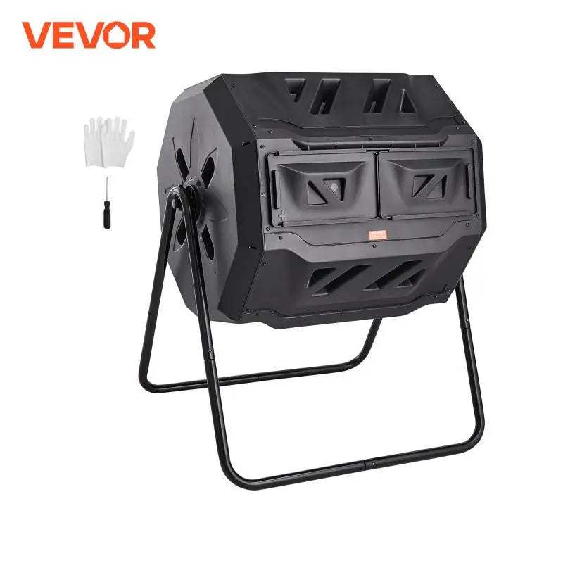 Dual Chamber Compost Tumbler, 18.5, 37 or 43 Gallon, VEVOR - BPA-Free Outdoor Compost Bin for Garden
