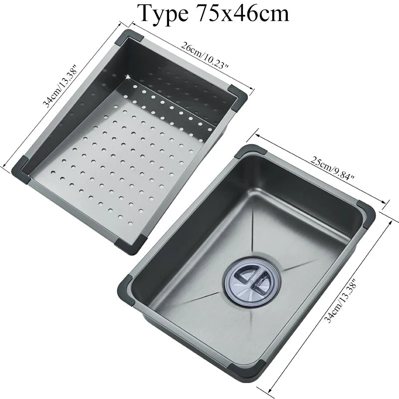 Large Stainless Steel Waterfall Kitchen Sink with Digital Faucet, Soap Dispenser & Cup Washer