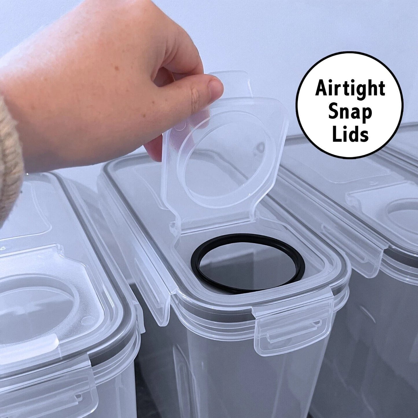 Dry Food Storage Containers, 4 Pack - Airtight Cereal Pantry Organizers