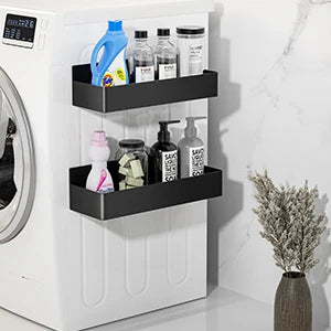 Magnetic 2-Tier Fridge, Microwave, Washing Machine & Dryer Shelf - Black & White