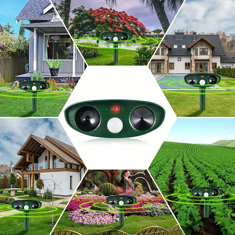 Solar Motion Activated Animal Repeller - Waterproof Outdoor Pest Control