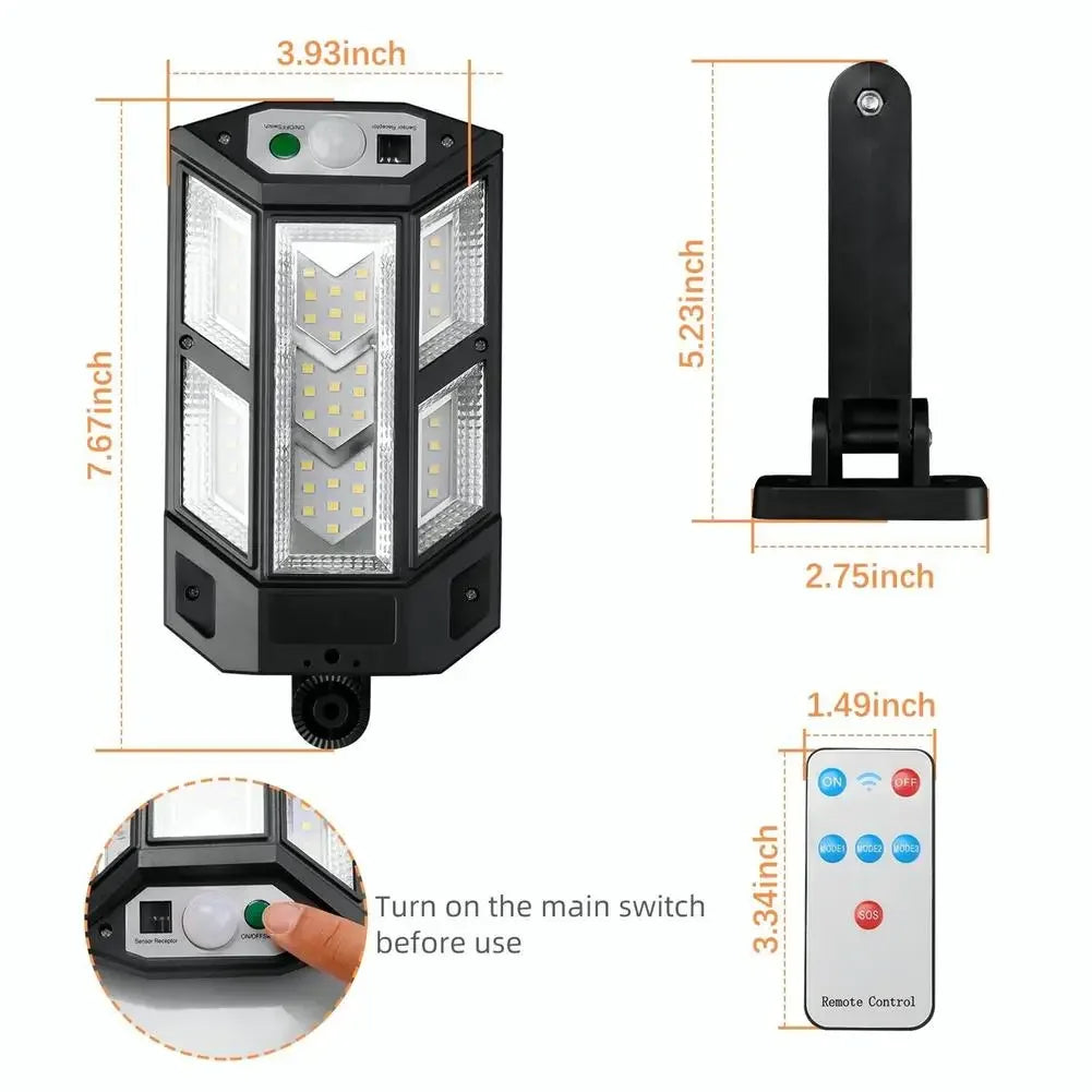 Powerful Solar Garden Light, 80,000 Lumens, Motion Activated, Waterproof