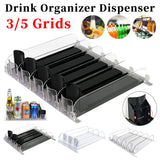 Adjustable Fridge Can Organizer with Spring-Loaded Dispenser
