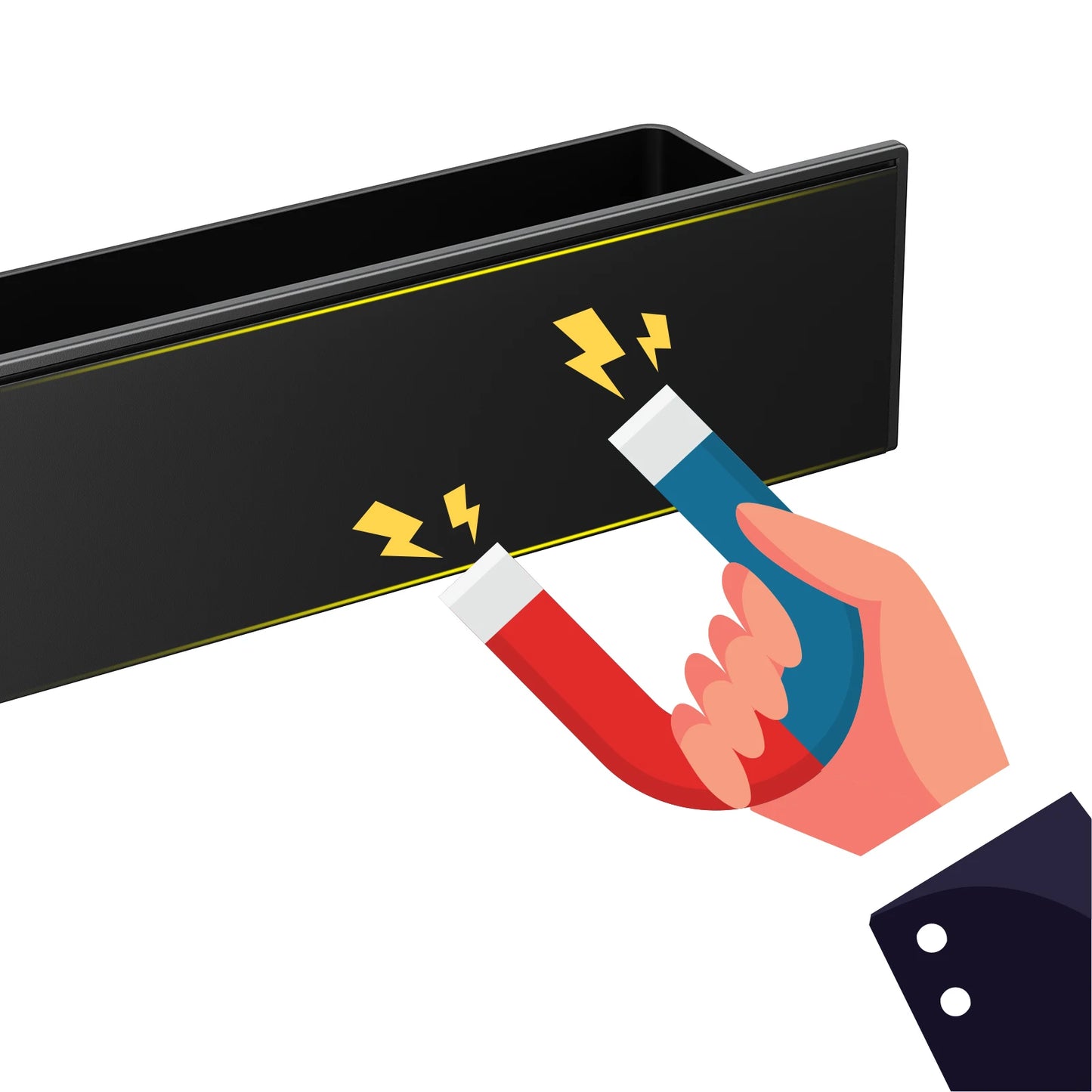 Magnetic 2-Tier Fridge, Microwave, Washing Machine & Dryer Shelf - Black & White