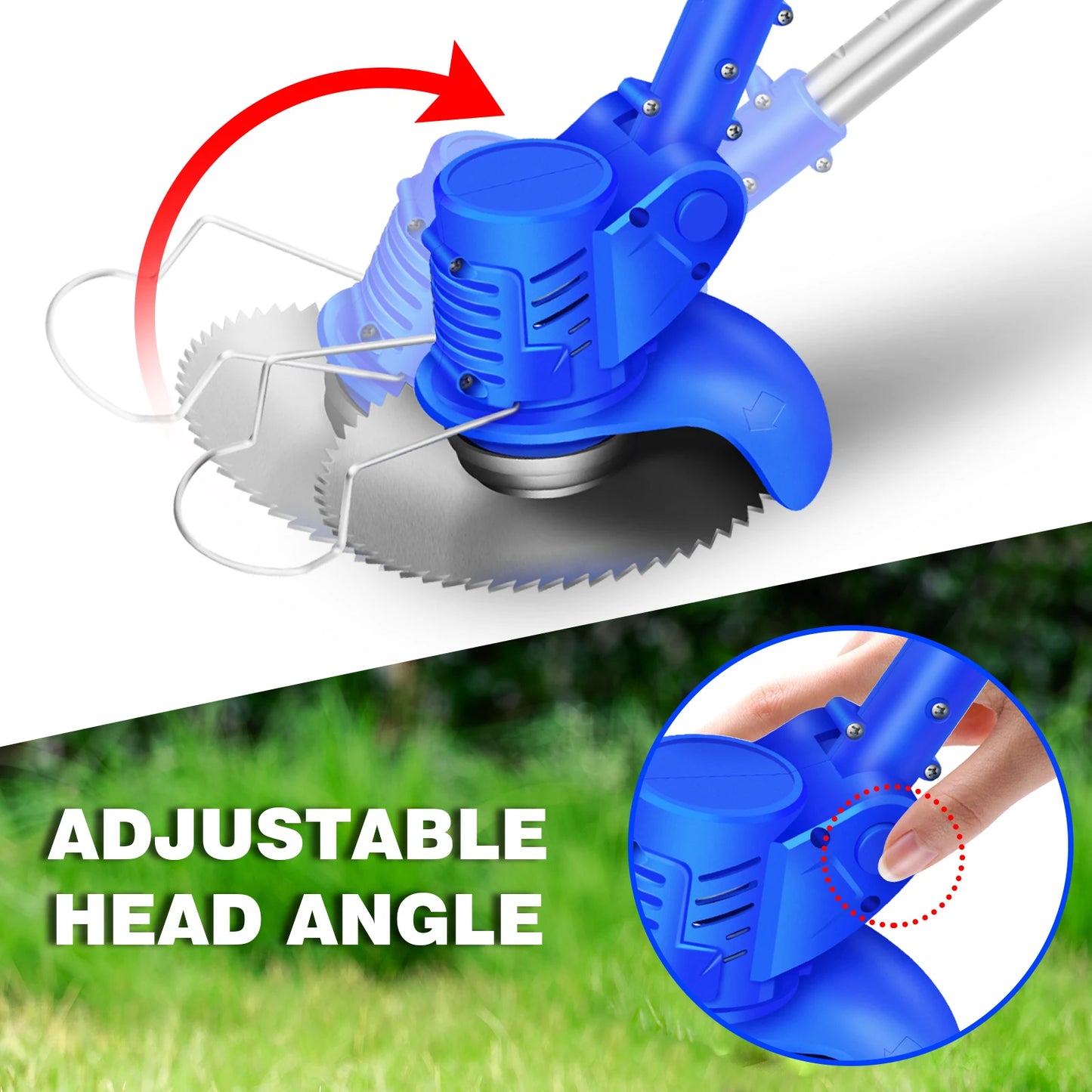 21V Cordless Grass Trimmer Set | 2 Batteries, Weed/Hedge Cutter