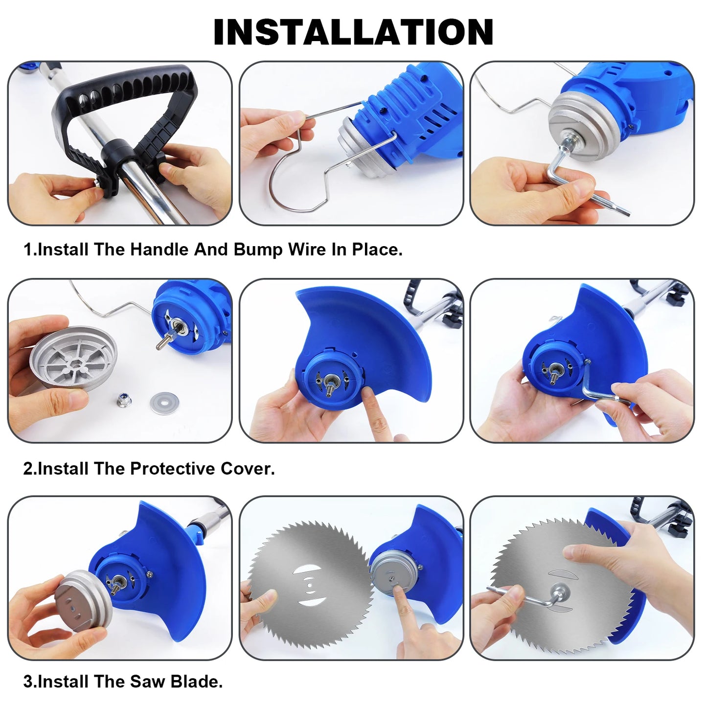 21V Cordless Grass Trimmer Set | 2 Batteries, Weed/Hedge Cutter