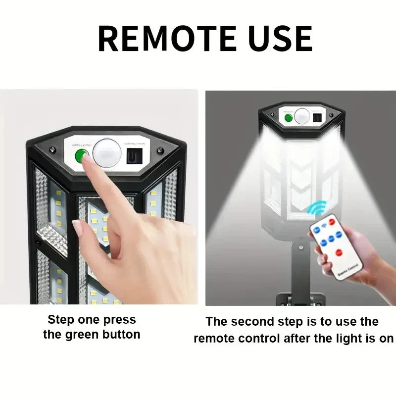 Powerful Solar Garden Light, 80,000 Lumens, Motion Activated, Waterproof