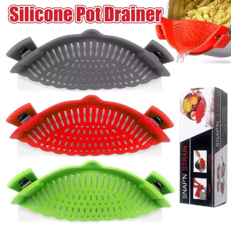Quick-Clip Strainer: No-Spill Draining for Pots & Pans