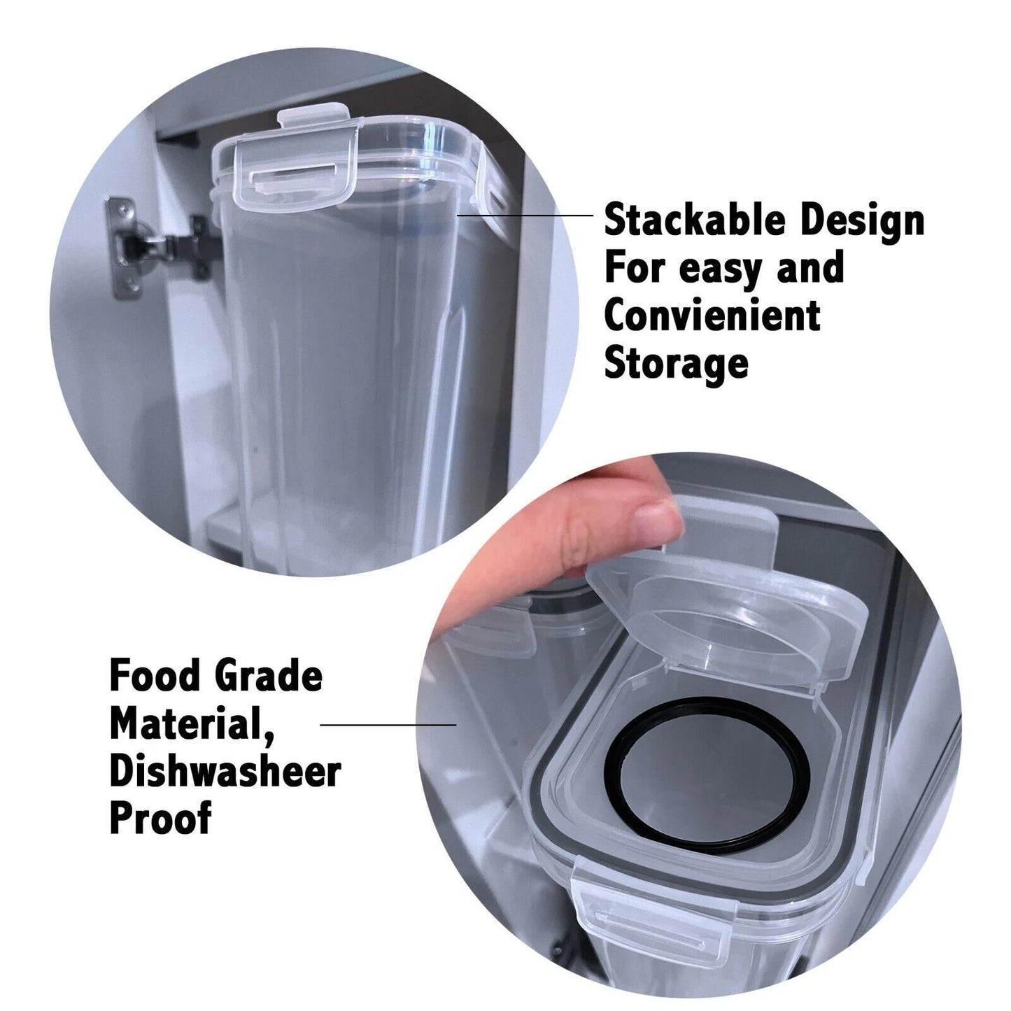 Dry Food Storage Containers, 4 Pack - Airtight Cereal Pantry Organizers