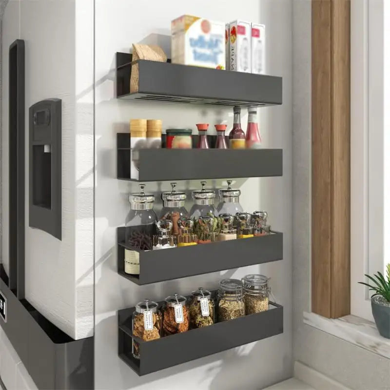 Magnetic Fridge Shelf: Space-Saving Spice & Kitchen Organizer