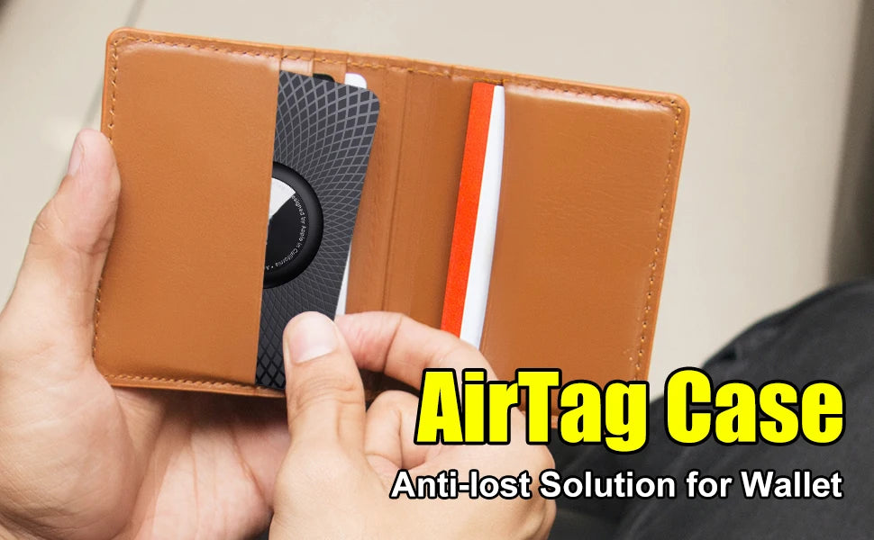 Apple AirTag Wallet Cases - 2 Pack, Card-Thin Design, GPS Tracker for Purse & Wallet