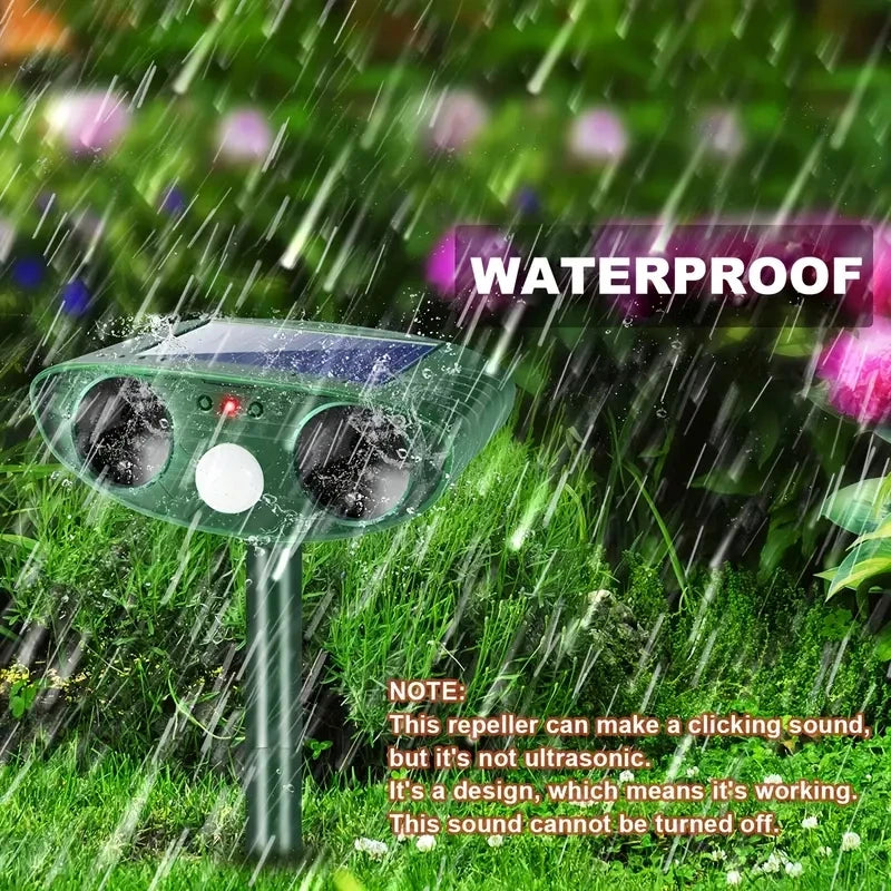 Solar Motion Activated Animal Repeller - Waterproof Outdoor Pest Control