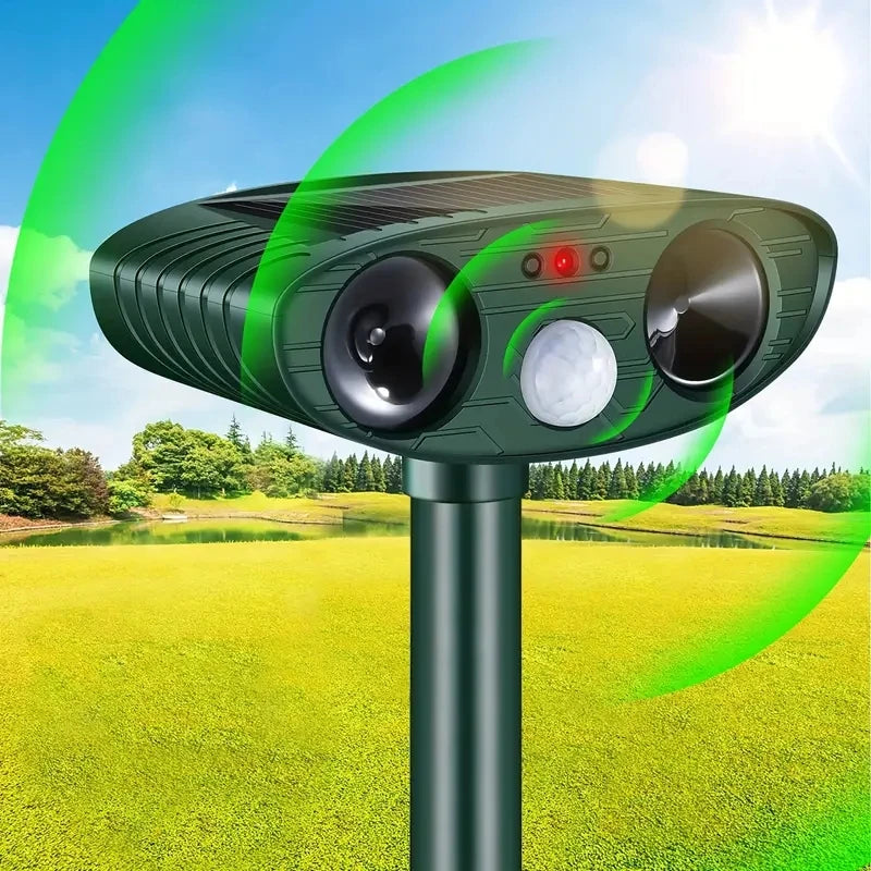 Solar Motion Activated Animal Repeller - Waterproof Outdoor Pest Control