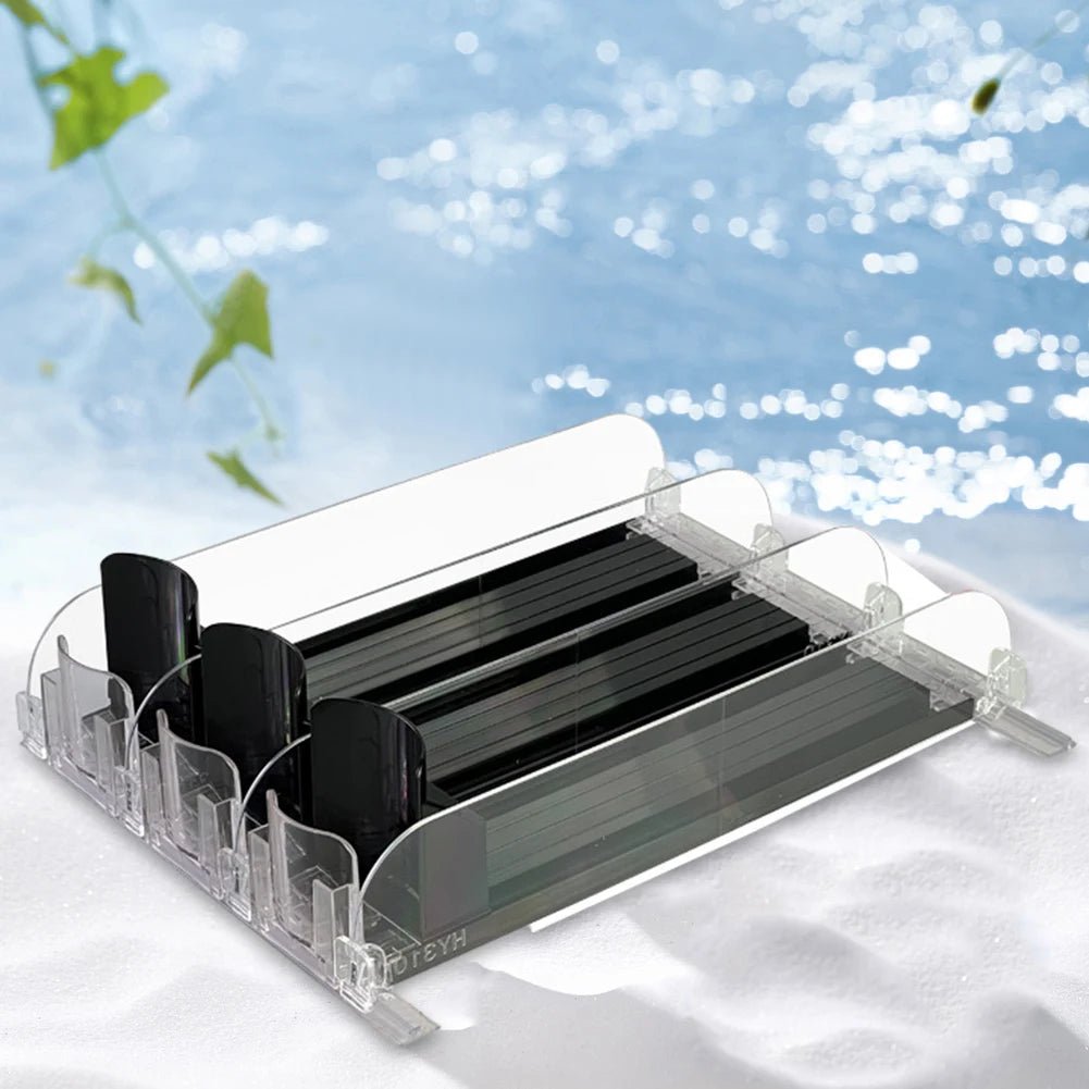 Adjustable Fridge Can Organizer with Spring-Loaded Dispenser