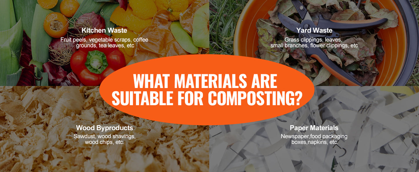 Dual Chamber Compost Tumbler, 18.5, 37 or 43 Gallon, VEVOR - BPA-Free Outdoor Compost Bin for Garden