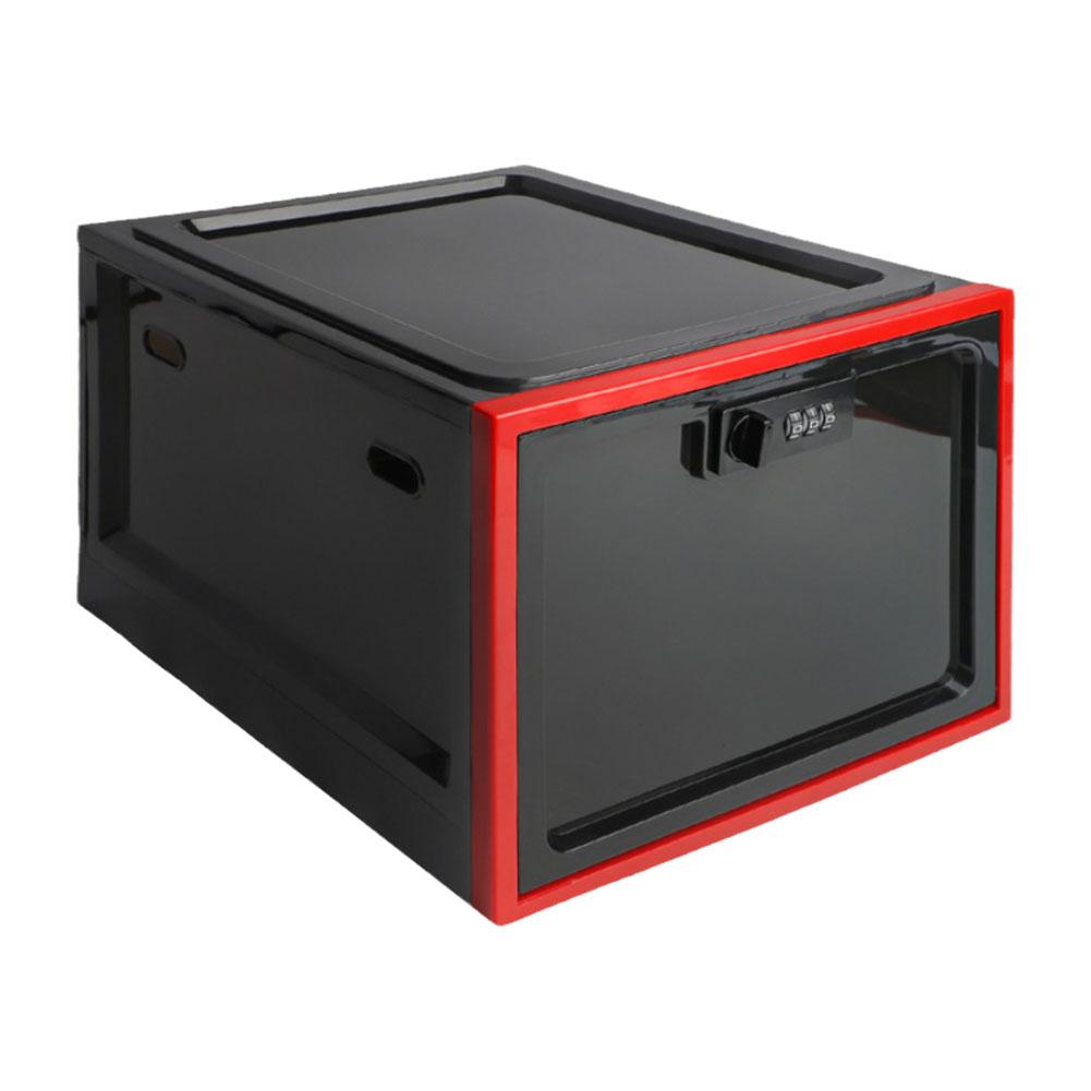 Clear Refrigerator Locking Storage Box for Food, Medicine, & More.