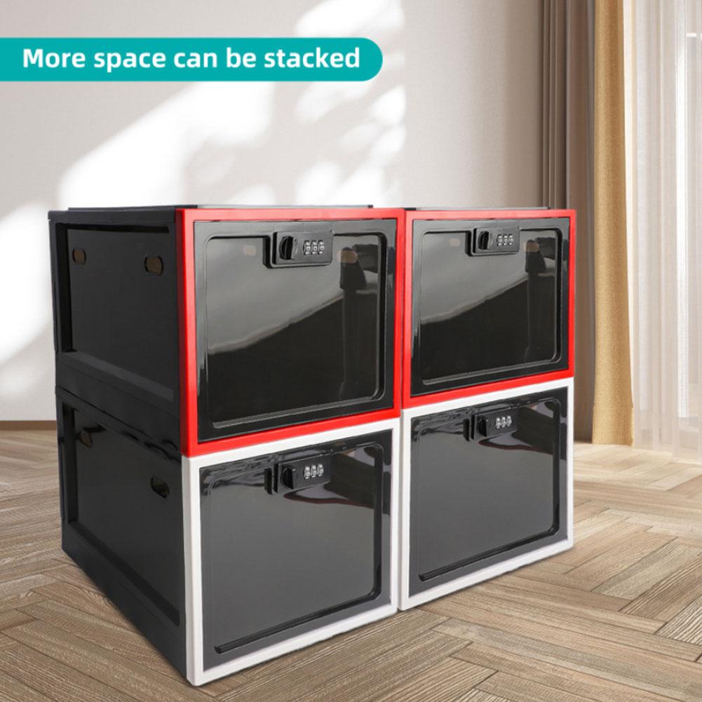 Clear Refrigerator Locking Storage Box for Food, Medicine, & More.