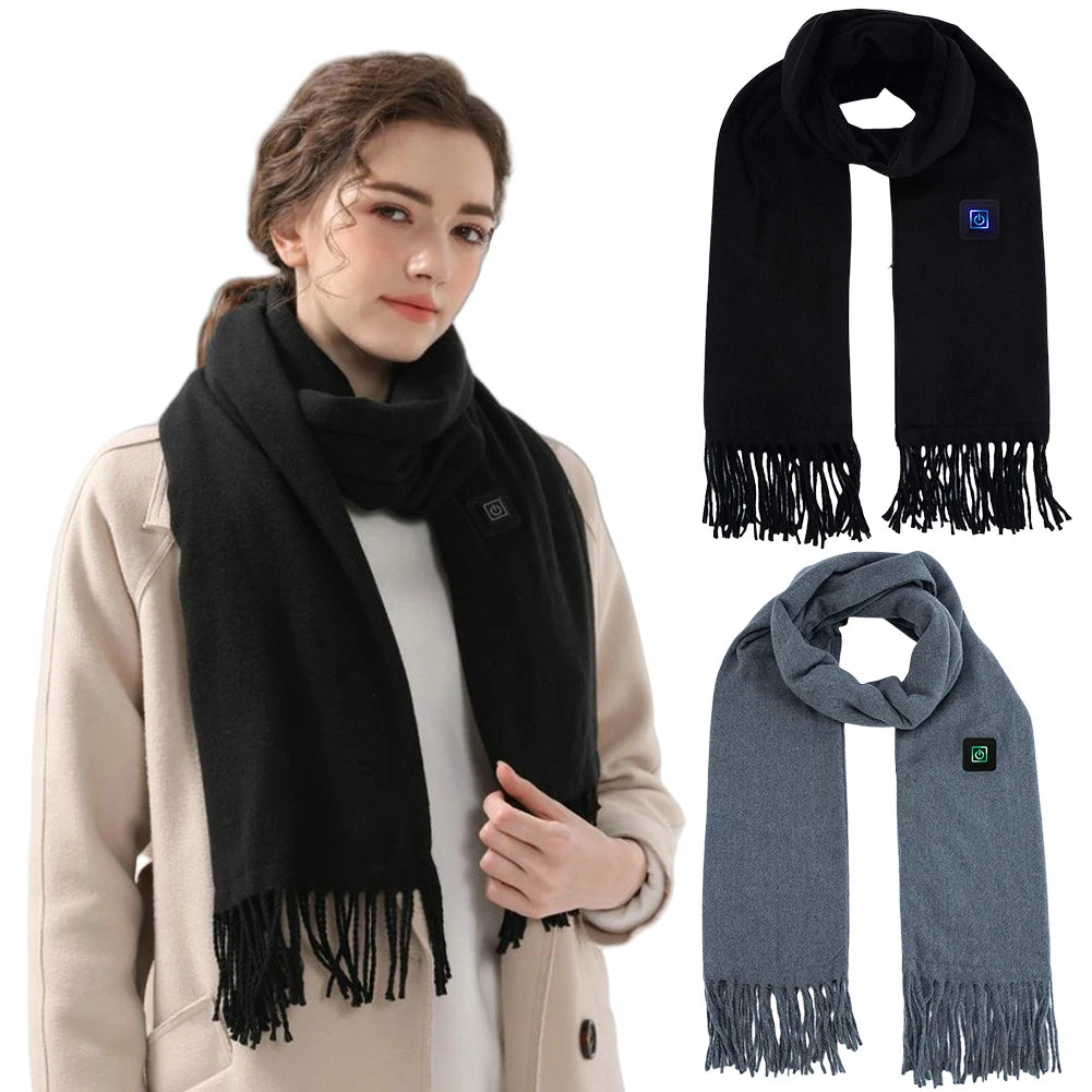 Electric USB Heated Scarf Neck Heating Pad 3 Temperature Adjustable Heated Neck Warmer Heating Neck Wrap for Men Women