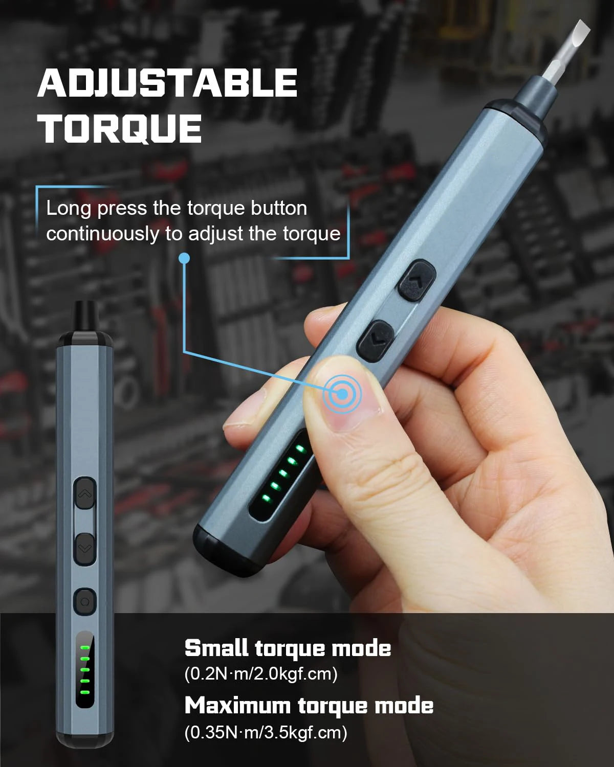 Electric screwdriver set with five adjustable torque settings for precision repairs on iPhone, glasses, watch, and PC