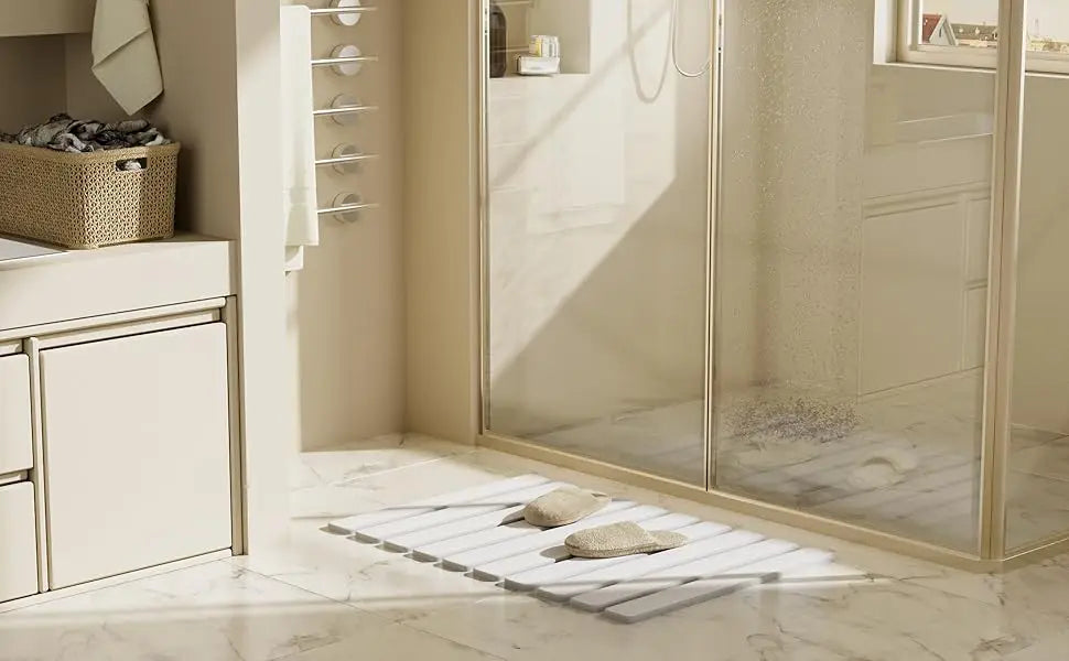 Quick Dry Stone Bathroom Mat Luxury Foldable Bathroom Rug Super Absorbent Bath Mats Non Slip Diatomaceous Earth Diatomite Mat