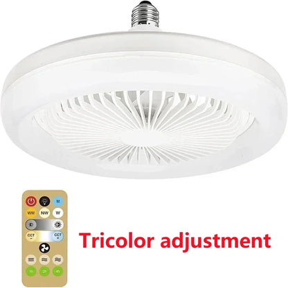 3in1 Ceiling Fan with Remote Control and LED Light, 3-speed E27 AC85-265V Lighting Base for Bedroom and Living Room Lighting