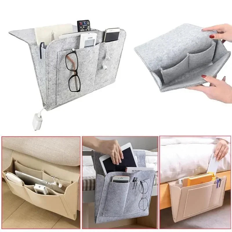 Bedside hanging storage bag Mobile phone remote control tissue storage box Bedside book hanging bag sundry household items