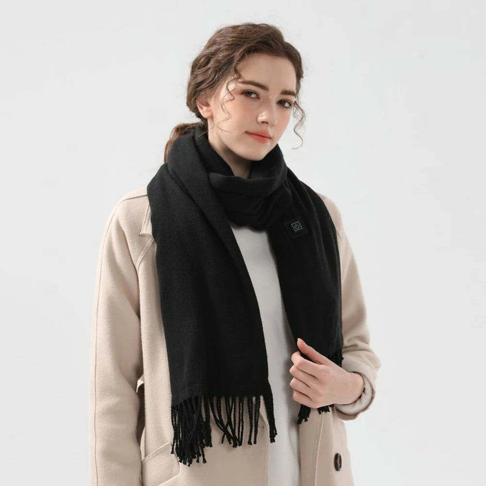 Electric USB Heated Scarf Neck Heating Pad 3 Temperature Adjustable Heated Neck Warmer Heating Neck Wrap for Men Women