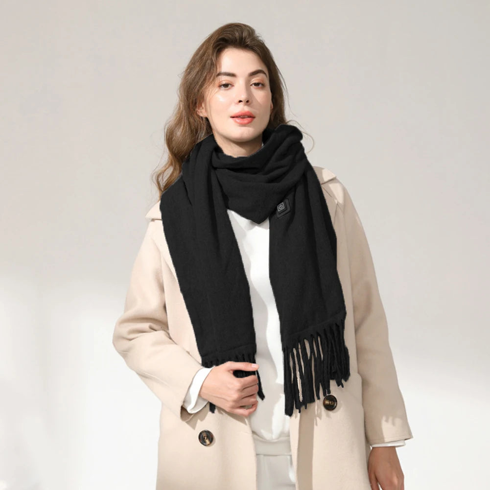 Electric USB Heated Scarf Neck Heating Pad 3 Temperature Adjustable Heated Neck Warmer Heating Neck Wrap for Men Women