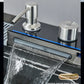 Large Stainless Steel Waterfall Kitchen Sink with Digital Faucet, Soap Dispenser & Cup Washer