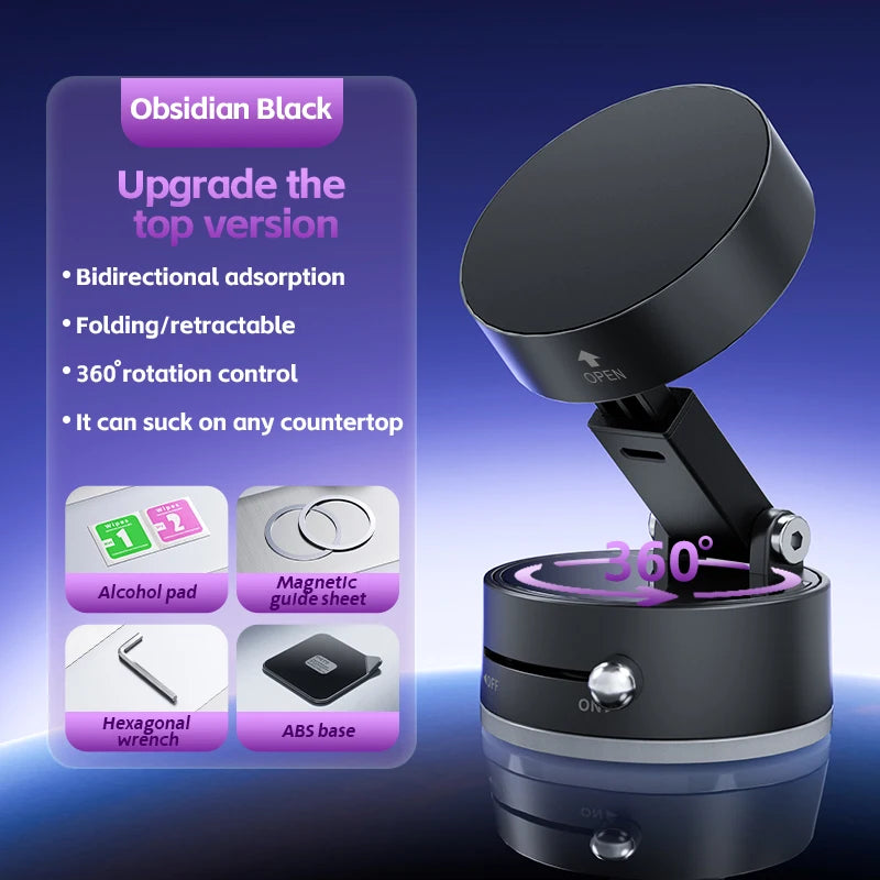 Magnetic Phone Holder: Mini Foldable Suction Cup Mount for iPhone & Android