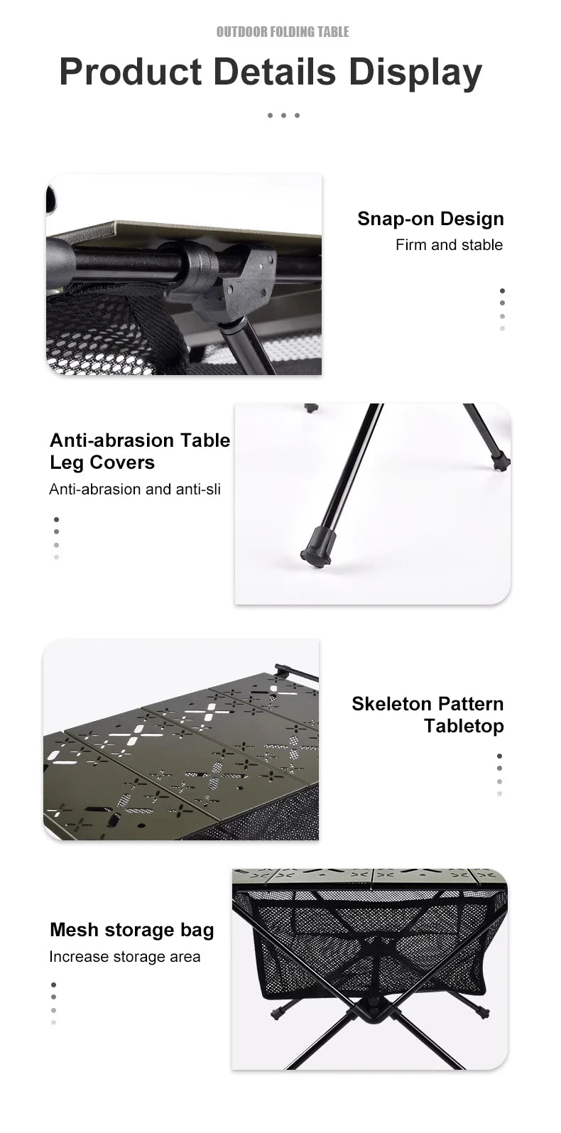 Westtune Portable Camping Folding Table – Lightweight Aluminum Alloy Outdoor Table with Accessories & Multifunctional Design