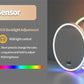 LED Bathroom Mirror Round 800x800mm Wall Hanging Mirror Anti Fog Bluetooth Speaker Brightness Memory Front Light & RGB Backlit