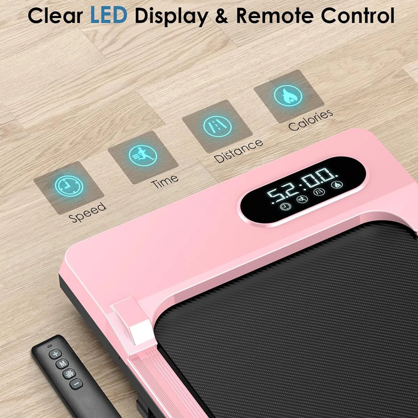 Bigzzia Walking Pad Under Desk Treadmill, 5MPH Portable Treadmill Home Quiet Lightweight Flat Treadmill pad 300lb Capacity 2.5HP