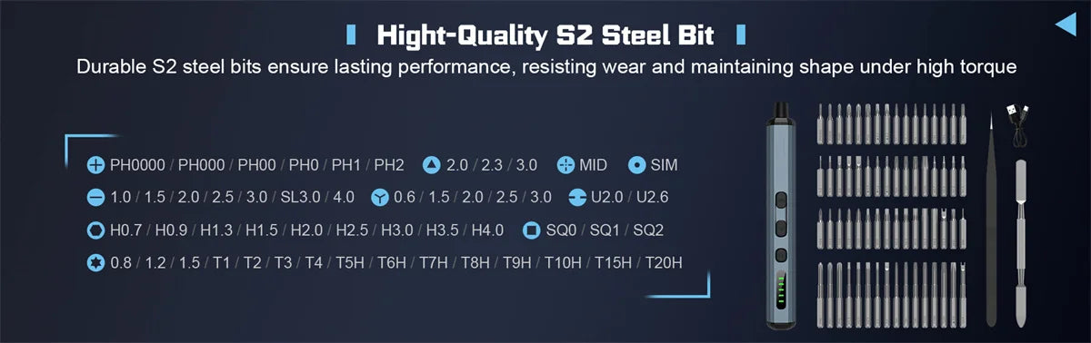 68-in-1 Electric Screwdriver Set – Precision Magnetic Bits, 5 Torque Modes for Electronics & Repairs