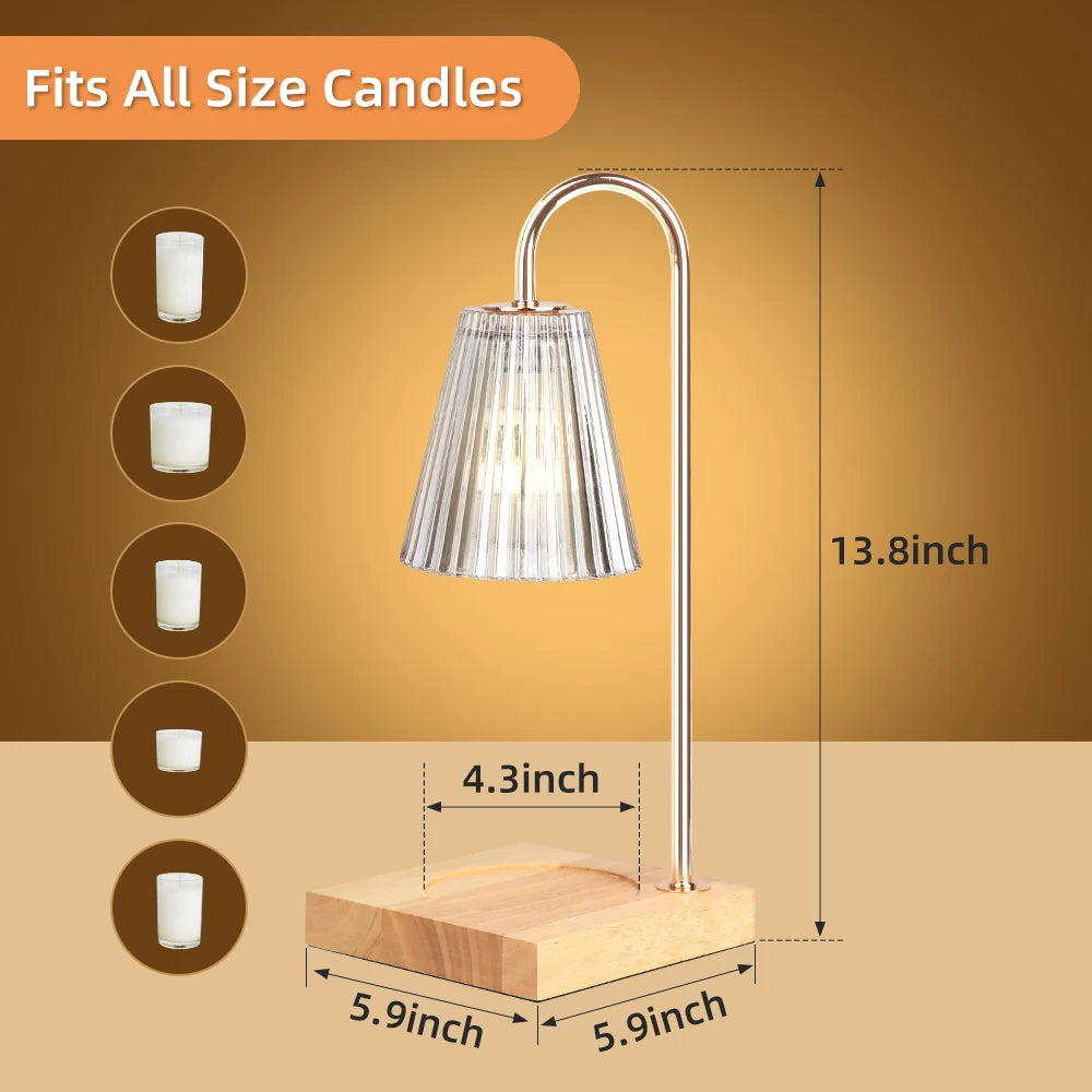 Candle Warmer Lamp Aromatherapy Retro Melting Wax Lamp with Timer Scent Candle Melt Lantern for Home Bedroom Modern Decoration