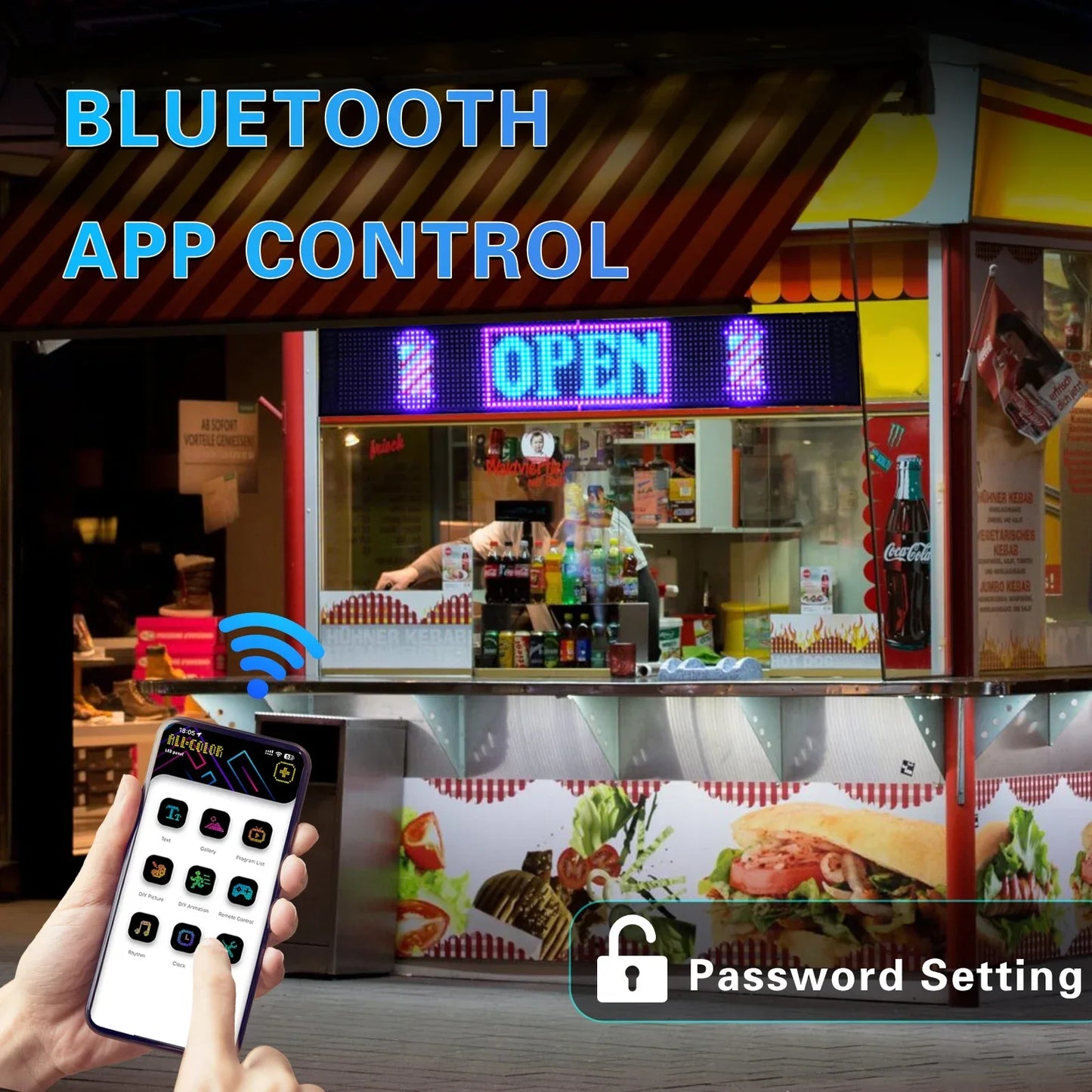 Bright LED Pixel Sign: Scrolling, Flexible, App-Controlled - Perfect for Cars & More!
