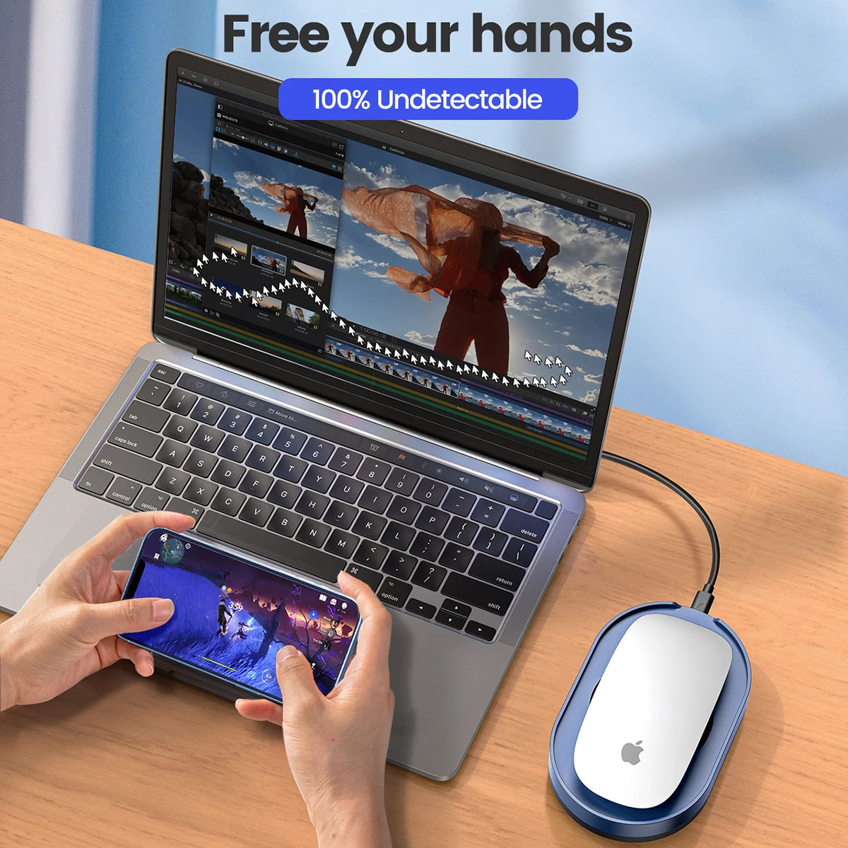 Vaydeer Undetectable Mouse Jiggler – Driver-Free Mouse Mover with Power Adapter & On/Off Switch