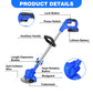 21V Cordless Grass Trimmer Set | 2 Batteries, Weed/Hedge Cutter