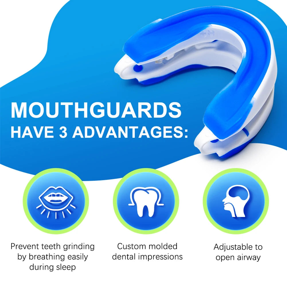 Anti-Snoring Mouthpiece Anti-Snoring Device Adjustable Jaw Positioning Night Time Teeth Mouthguard & Sleeping Bite Guard